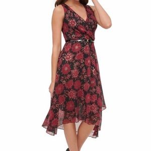 Tommy Hilfiger burgundy red floral long dress
